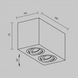 Потолочный светильник Atom GU10 2x50Вт Maytoni Technical C017CL-02B (220V)