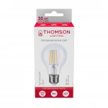 Лампочка светодиодная филаментная прозрачная груша E27 9W Thomson A60 TH-B2331