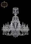 Подвесная большая люстра Art Classic 11.21 11.21.12+6.300.XL-95.Cr.Sp (220V, хрусталь, на цепи, подсвечник, свеча)