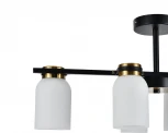 Потолочная люстра на штанге Escada Madison 6x40Вт E14, металл/стекло, черный/бронза, белый (220V)