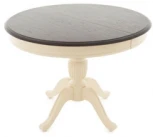 Стол Леонардо D100, Слоновая кость/Темный орех, Аврора