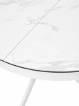 Стол TRENTO 120 HIGH GLOSS STATUARIO Белый мрамор глянцевый, керамика/ белый каркас
