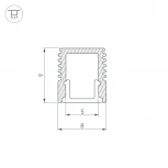Профиль с экраном SL-MINI-8-2000 ANOD+OPAL (Arlight, Алюминий) 036832