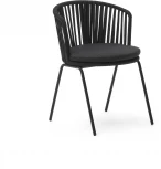 Saconca Садовый стул из шнура и стали с черной окраской La Forma (ex Julia Grup) арт.157209