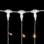 Гирлянда Занавес 2 x 2 м Тепло-Белый с Мерцанием Белого Диода 220В, 400 LED, Провод Прозрачный ПВХ, IP54