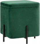 Пуф Грейс квардрат с ящиком велюр зелёный УТ000035896