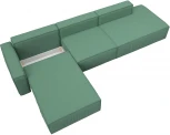 Диван угловой Прага модерн лонг левый угол (Зеленый/Рогожка) Лига Диванов арт.124845L