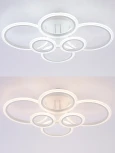 Потолочная люстра светодиодная с пультом ДУ 132W, белый, LED Natali Kovaltseva Home LED LAMPS 81439 (регулировка яркости, 220V, кольцо)