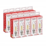 Лампочка светодиодная филаментная прозрачная свеча E14 5W Thomson Candle TH-B2066
