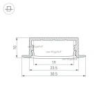 Профиль ARH-WIDE-F-H10-2000 ANOD (Алюминий) 016186 Arlight