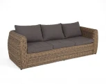 "Кальяри" диван из искусственного ротанга (гиацинт) трехместный, цвет соломенный 4SIS арт.УТ-00001980
