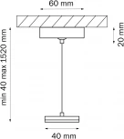 Подвес трековый PRO Lightstar Teta 505176 (на тросе)