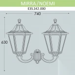 Настенный фонарь уличный Fumagalli Noemi E35.142.000.WYH27 (220V, IP55)
