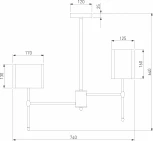 Потолочная люстра Wi-Fi на штанге Eurosvet Notturno 60162/6 латунь (220V, управление смартфоном, голосовое управление, умный дом - Minimir Home, Алиса, Маруся, Салют)