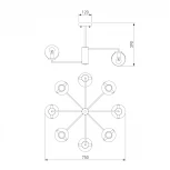 Потолочная люстра Eurosvet Creek 70118/8 черный