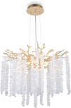 Подвесная люстра на штанге Freya Mineral FR1010PL-06G (220V, хрусталь, на тросе, листья, ветки)
