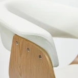 Стул VIMTA (mod.8021) натуральный/белый (дерево / экокожа)