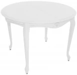 Стол Кабриоль D105, Эмаль белая/Патина серебро, Аврора