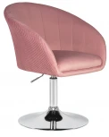 Кресло дизайнерское DOBRIN EDISON (розовый велюр (1922-16)) 8600-LM 8600-LM, цвет сиденья розовый (1922-16), основания хром