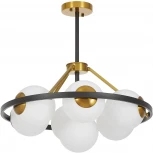 Потолочная люстра на штанге Lumina Deco Donzano LDP 8034-7 BK+WT (220V, шарики)