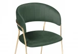 Стул на металлокаркасе kamelia dark green / gold