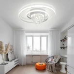 Потолочная люстра светодиодная Natali Kovaltseva Crystal LED LAMPS 81115/1C с пультом ДУ, моб. приложением 100W, белый, LED