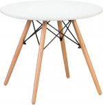 Стол журнальный SHELLEY (ножки светлый бук, цвет белый)