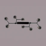 Потолочная люстра на штанге Lumion Madonna 6555/8C черный/дымчатый/металл/стекло E14 8*40W 220V