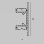 Алюминиевый профиль накладной 18x48 Maytoni Led Strip ALM-1848-S-2M