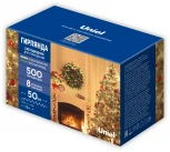 Гирлянда светодиодная. 50м. 500 светодиодов. Теплый белый свет. ULD ULD-S5000-500/DGA WARM WHITE IP20 Uniel