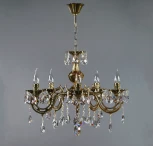 Подвесная люстра Ambiente by Brizzi Aria 8818/5 PB Tear Drop (220V, хрусталь Asfour, на цепи, подсвечник, свеча)