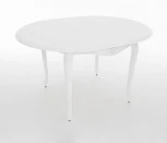 Стол Кабриоль D105, Эмаль белая/Патина серебро, Аврора
