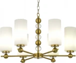 Подвесная люстра ST Luce SL2003 SL2003.303.06 латунь/белый E27 6*40W (220V, на цепи, бусы)