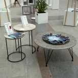 Столик журнальный SHT-CT7 дуб белёный/чёрный муар от фабрики Mebelik