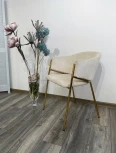 Стул DILL PK6015-05 (VBP205) античный светло-бежевый, велюр/ золотой каркас