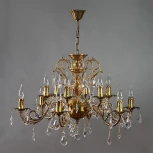 Подвесная люстра Ambiente by Brizzi Alicante 8888/6+6 AB Leaf Crystal (220V, на цепи, подсвечник, свеча)