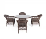 Обеденная группа из искусственного ротанга, цвет коричневый 4SIS Дольче DOLC4T-5-SET brown
