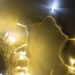 Гирлянда Нить 10м тепло-белая с мерцанием белого диода 220В, 100 LED, провод прозрачный ПВХ, IP54 Laitcom PST100BLW-10-2WW