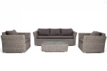 Лаунж-зона из искусственного ротанга (гиацинт), цвет серый 4SIS Капучино KS3C2T-4-SET-TW graphite