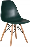 Стул обеденный DSW (ножки светлый бук, цвет тёмно-зеленый (G-13))
