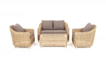 Лаунж-зона из искусственного ротанга, цвет соломенный 4SIS Кон Панна KPS2C2TJ-4-SET