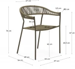 Стул уличный La Forma (ex Julia Grup) Futadera (Зеленый/ Сталь,Веревка)