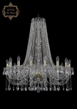 Подвесная большая люстра Art Classic 11.12 11.12.16.300.h-94.Gd.Sp (220V, хрусталь, на цепи, подсвечник, свеча)