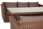 Обеденная группа из искусственного ротанга, цвет коричневый 4SIS Мокко Дабл MDS3S3C2T-5-SET brown