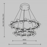 Подвесная люстра ярусная Maytoni Tessara MOD081PL-L84G3K (LED, 220V, на тросе, шарики, круглые)