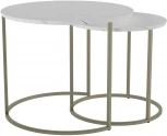 Комплект журнальных столов Калифорния Лесли белый мрамор/титан от фабрики Калифорния