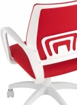 Кресло офисное Topchairs ST-BASIC-W спинка белая сетка сиденье красная ткань крестовина белый пластик УТ000036063