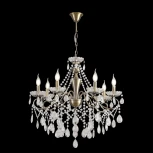 Подвесная люстра с хрустальными подвесками в форме подсвечника Lumion Luina 8346/7 бронза/прозрачный, металл/хрусталь E14 7*40W 220V