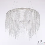 Подвесная люстра светодиодная APL LED Sicilia SH02.55.D.Ni.4000 (220V, хрусталь, на тросе)