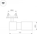 Встраиваемый спот LGD-ARTEMIS-BUILT-FLAP-R55-12W Warm3000 (BK, 8-80 deg, 230V) (Arlight, IP20 Металл) 051796 (LED)